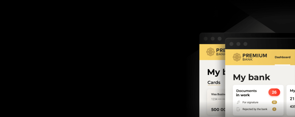 Design interface of the Premium Bank