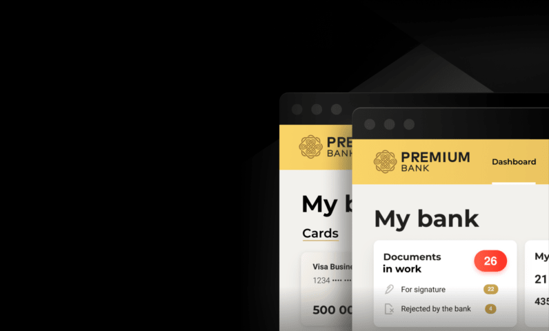 Design interface of the Premium Bank