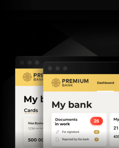 Design interface of the Premium Bank