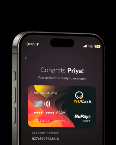 NuCash mobile fintech app interface