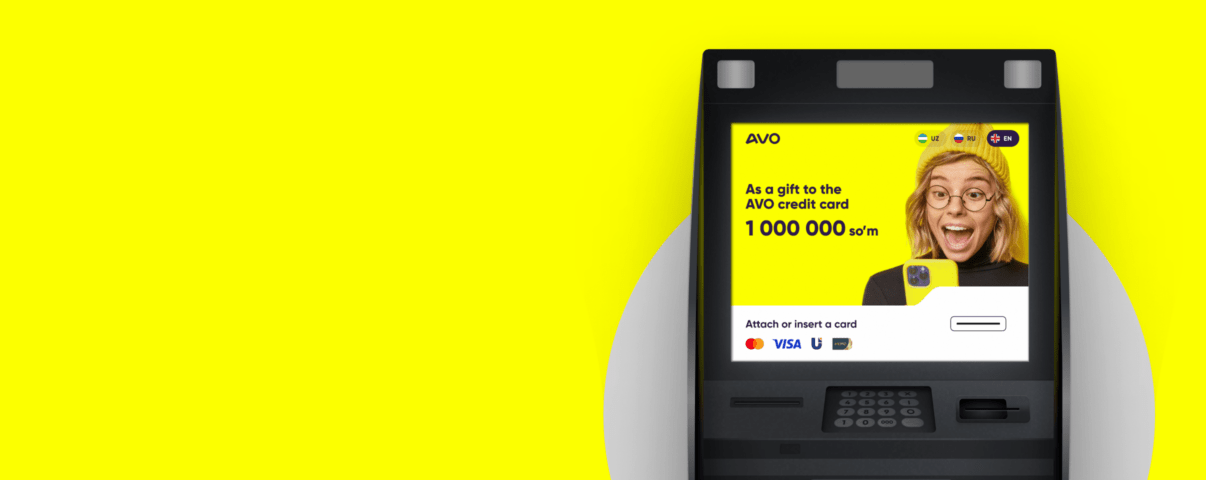 ATM and cartomat interface for AVO digital bank