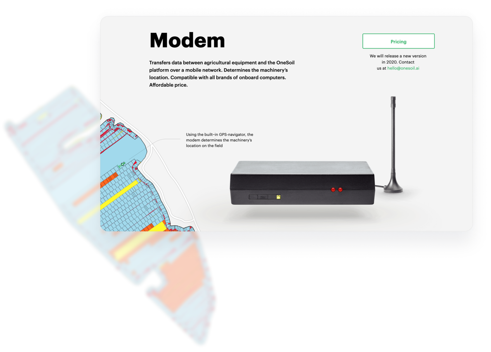 Фотография и описание модема OneSoil на сайте компании.